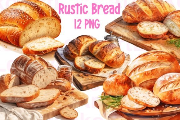 Download Rustic Bread Watercolor Clipart - Color Collection