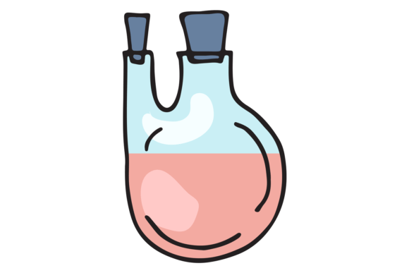 Download Two Neck Laboratory Glass Color Doodle I - Color Collection