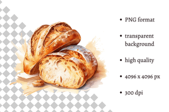 Download Watercolor Bakery Bread Rolls Clipart - Color Collection