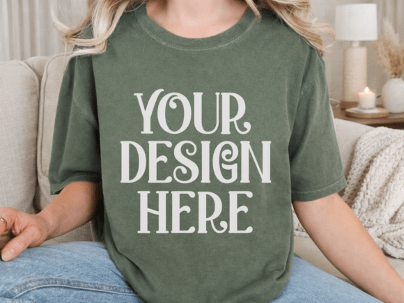 Download Comfort Colors 1717 Moss T-shirt Mockup - Color Collection