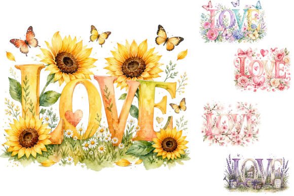 Download Watercolor Love Seasonal Sublimation PNG - Color Collection