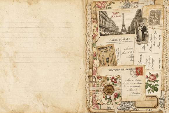 Download Vintage Botanical Writing Spread - Spread Collection