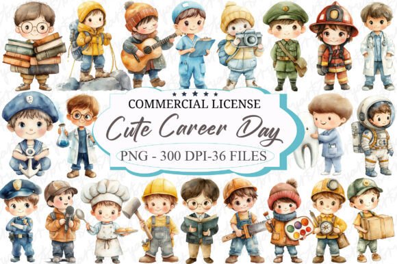 Download Watercolor Career Day Clipart - Color Collection