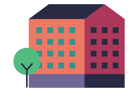 Download Apartment Building Icon. Color City Stre - Color Collection