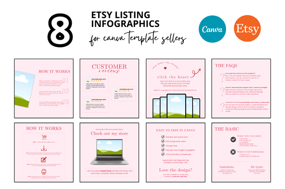 Download 8 Pink Etsy Listing Infographics - Info Collection