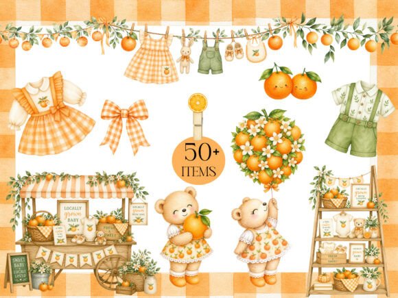 Download Watercolor Orange Market Clipart - Color Collection
