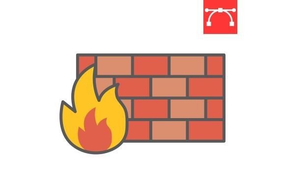 Download Firewall Color Line Icon - Color Collection