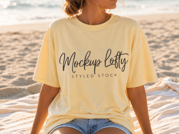 Download Comfort Colors 1717 Butter Shirt Mockup - Color Collection
